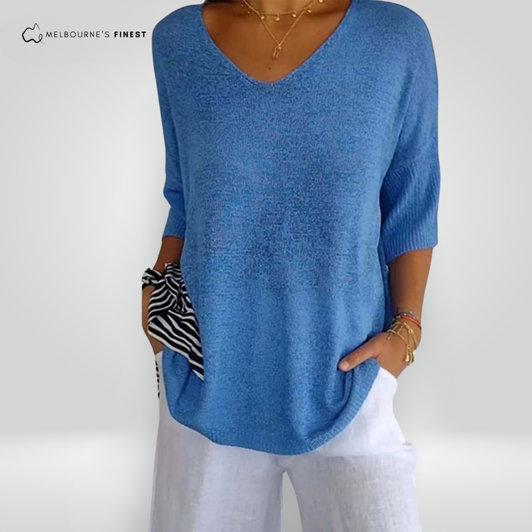 Martha™ Knitted Top with V-neck