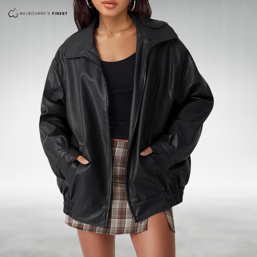Elise™ Elegant Leather Jacket