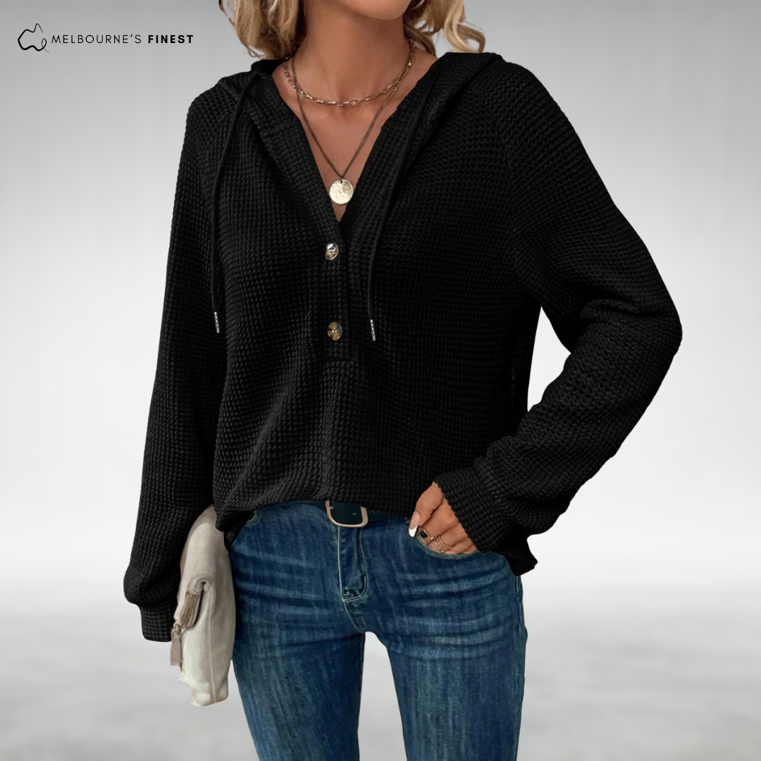 Mila™ Textured Button Hoodie