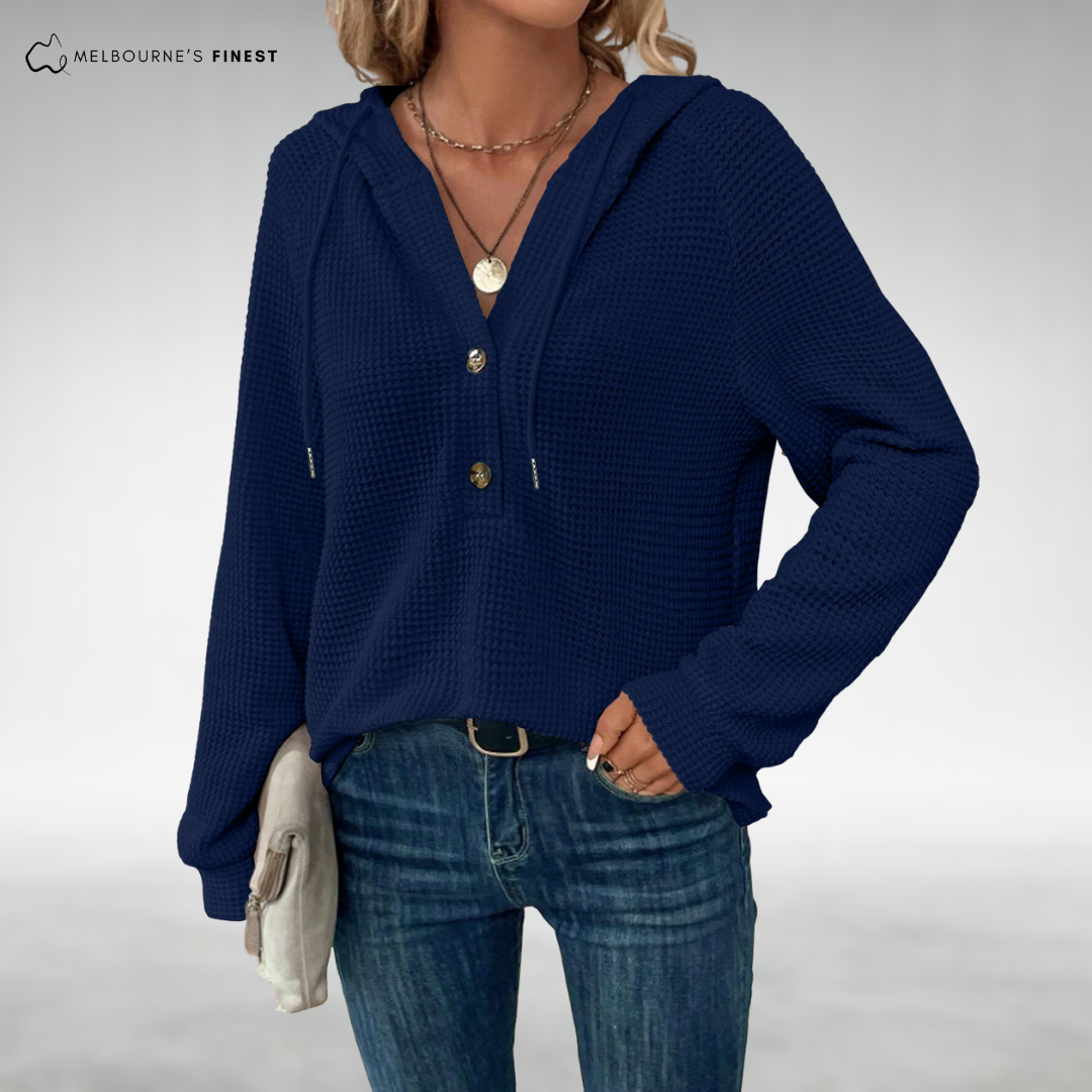 Mila™ Textured Button Hoodie