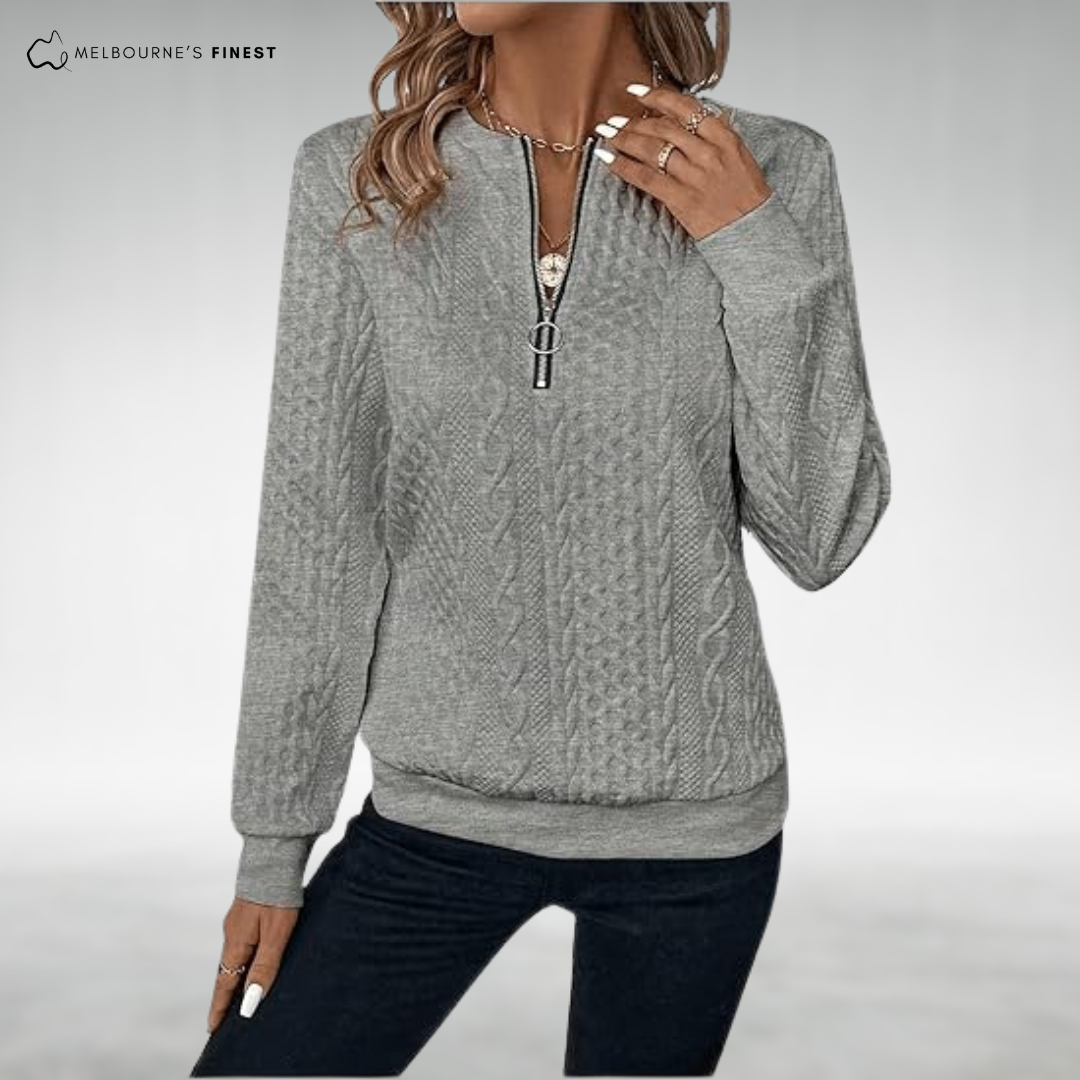 Chloe™ Textured Zip Jumper