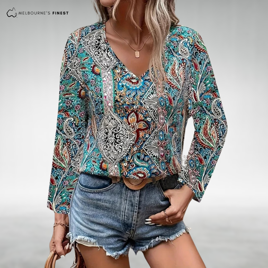 Syeda™ Boho V-Neck Top