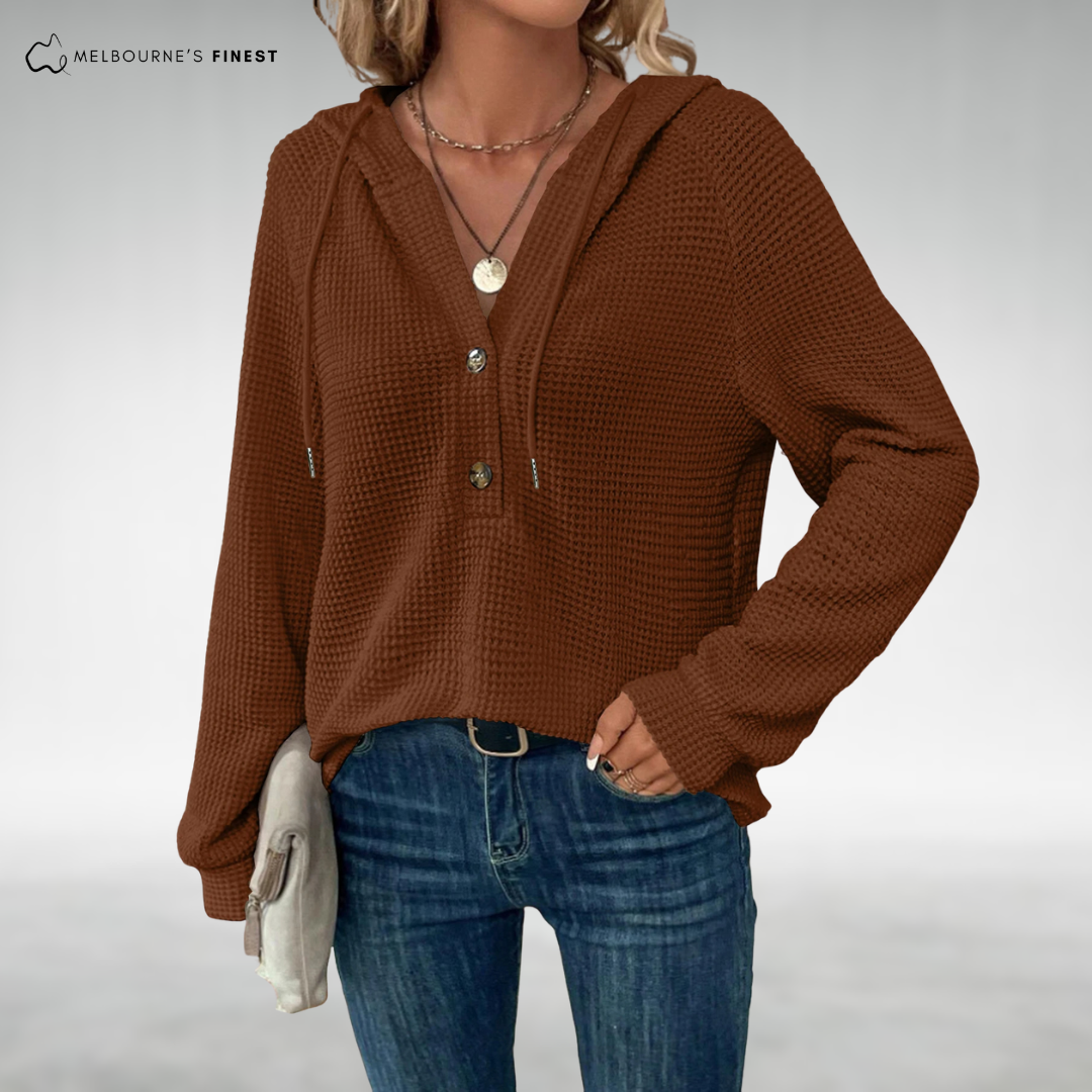 Mila™ Textured Button Hoodie