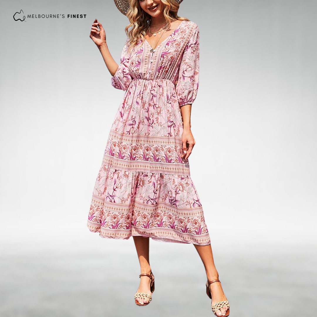 Sonia™ Boho Floral Midi Dress