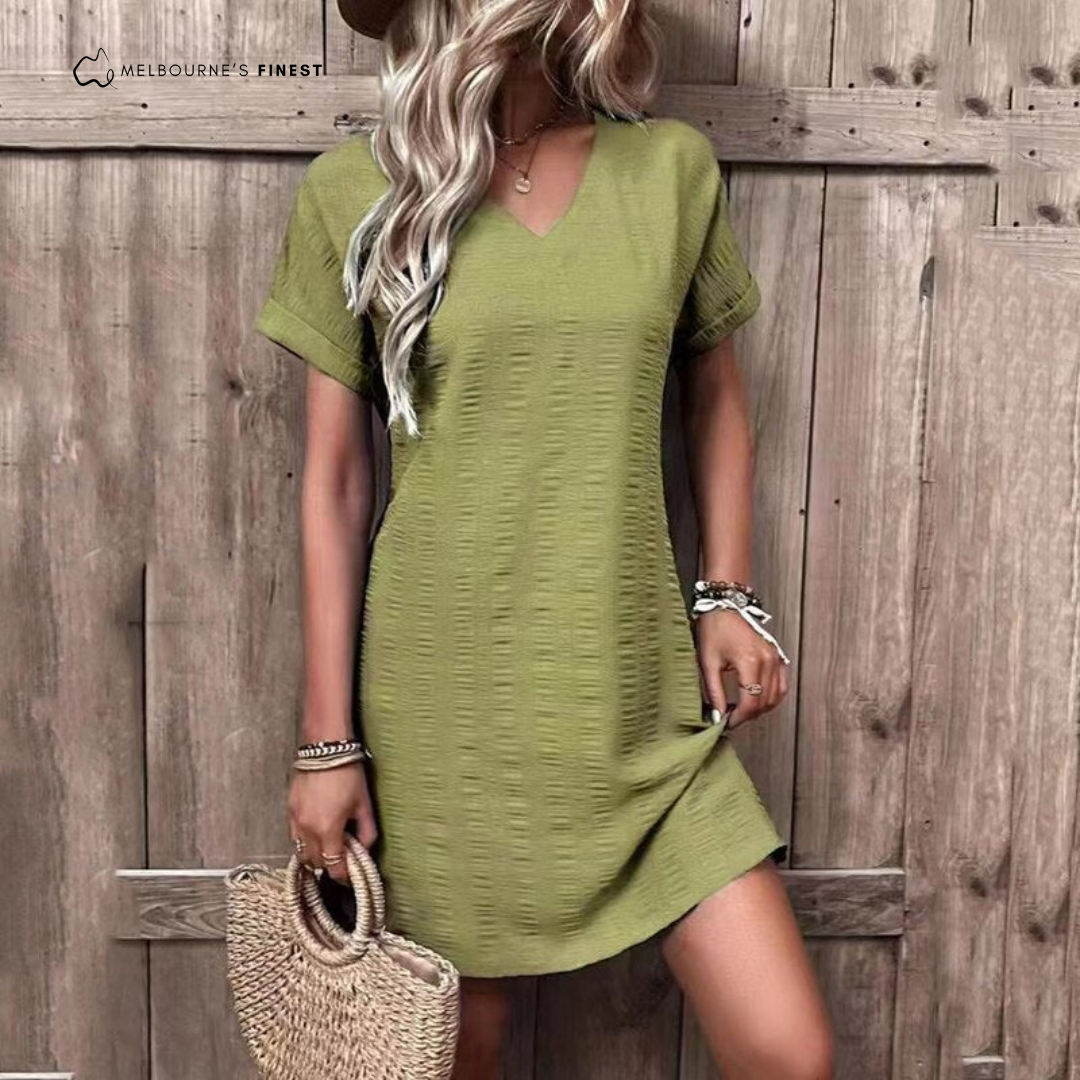 Estelle - Short Summer Dress with V-neck